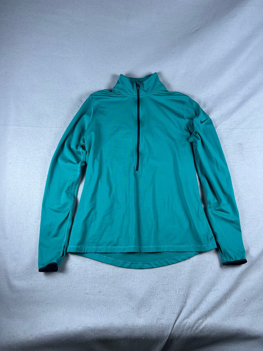 Nike Pro Shirt Womens XL Teal Green 1/2 Zip Dri-Fit Athletic Performance Sports